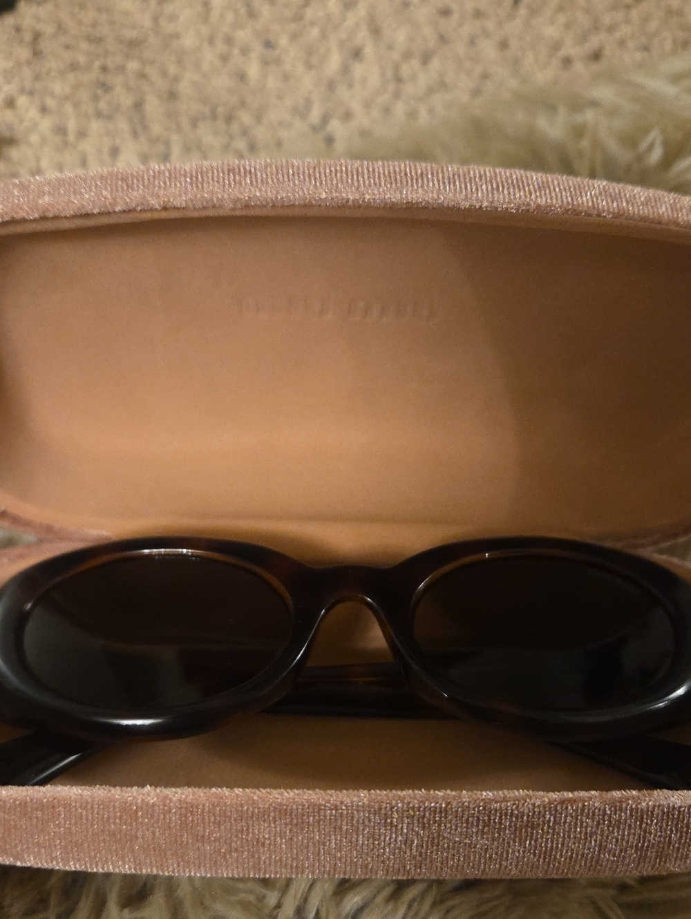 NWT Miu Miu Like Oval Acetate Tortoise Sunglasses MU B09S - Picture 3 of 11